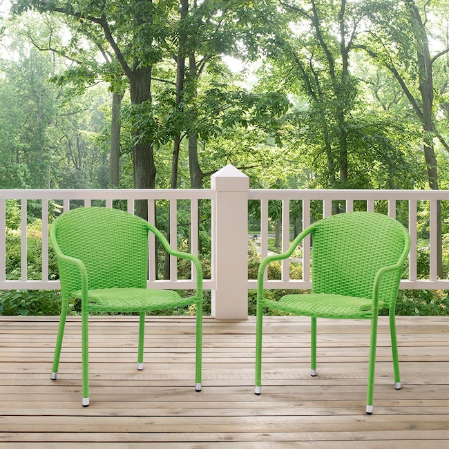 Outdoor Furniture - Aldo Set of 2 Stackable Outdoor Arm Chairs