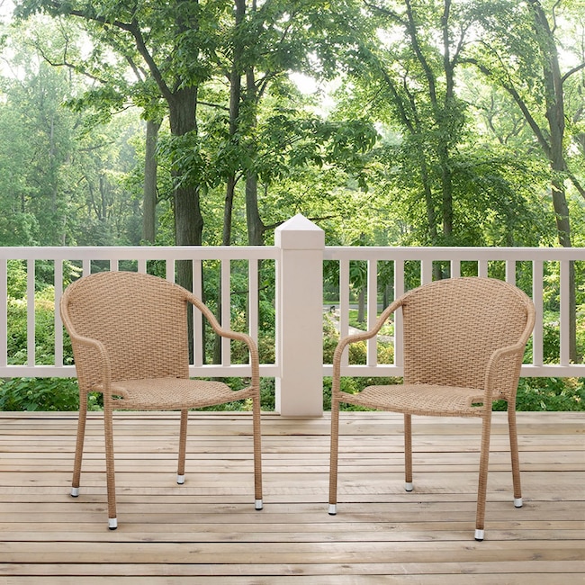 Outdoor Furniture - Aldo Set of 2 Stackable Outdoor Arm Chairs