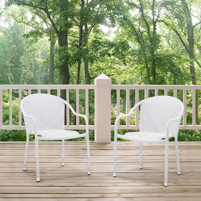 Outdoor Furniture - Aldo Set of 2 Stackable Outdoor Arm Chairs