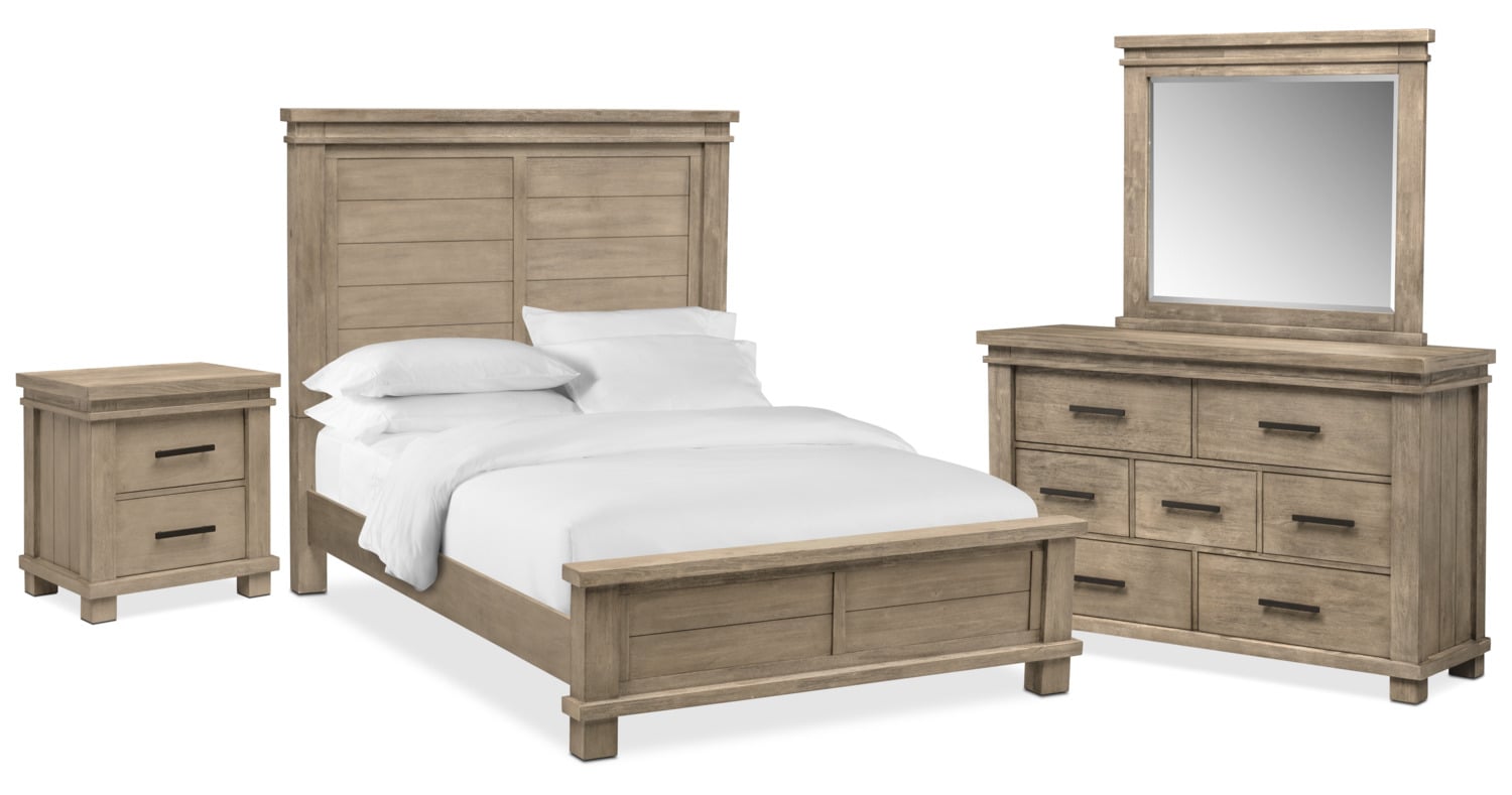 Tribeca 6 Piece Bedroom Set With Nightstand Dresser And Mirror