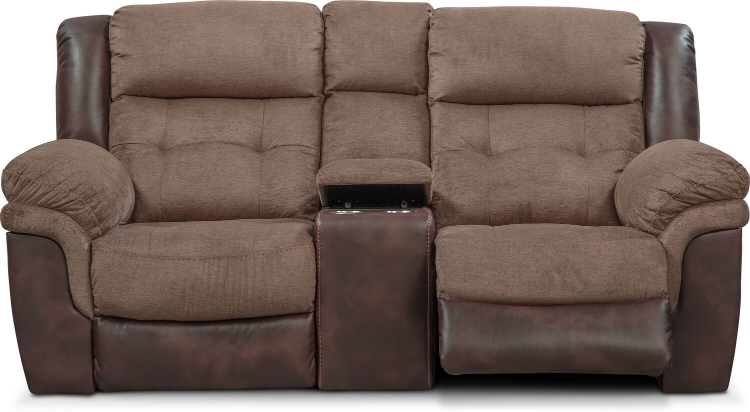 Manual Reclining Loveseat with Console Brown Value City Furniture and Mattresses