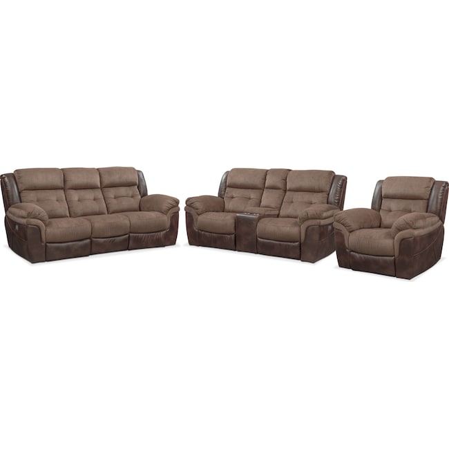 Living Room Furniture - Tacoma Dual-Power Reclining Sofa, Loveseat and Recliner
