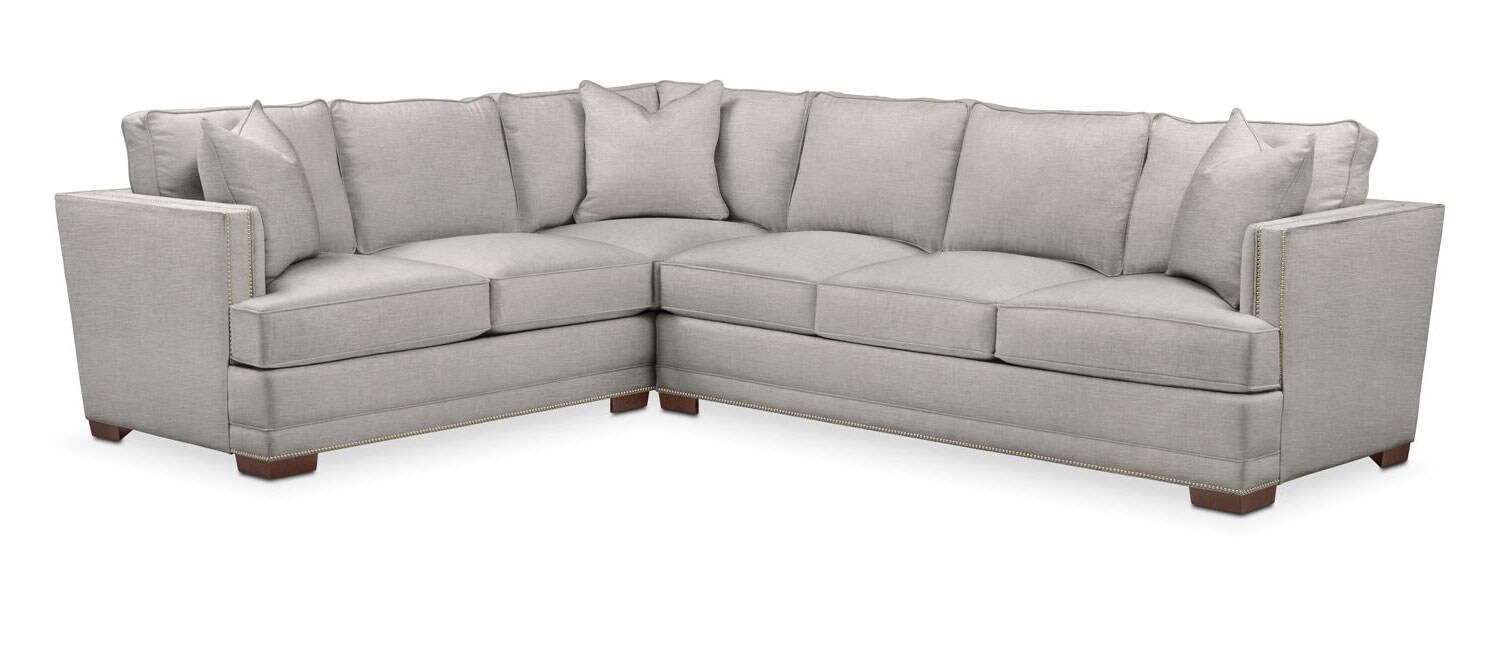 Arden 2Piece Sectional with RightFacing Sofa Cumulus in Dudley Gray Value City Furniture