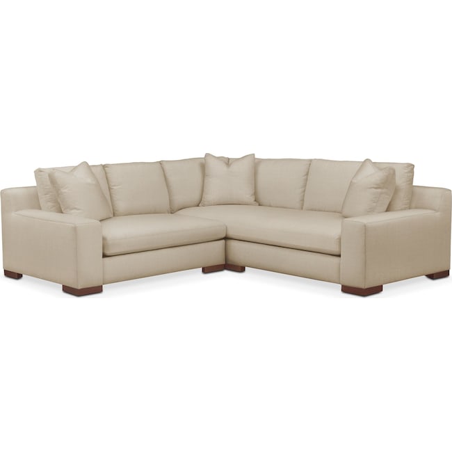 Living Room Furniture - Ethan Cumulus 2-Piece Small Sectional with Left-Facing Loveseat - Depalma Taupe