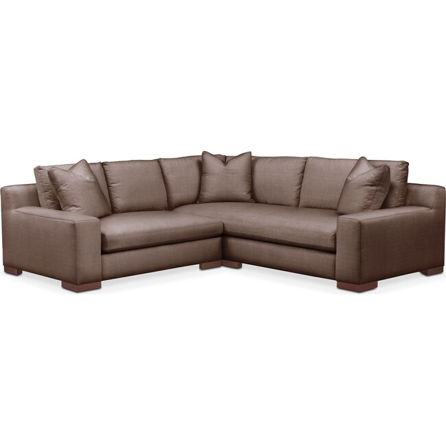 Living Room Furniture - Ethan Comfort 2-Piece Small Sectional with Left-Facing Loveseat - Oakley III Java