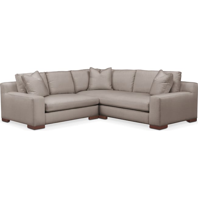 Living Room Furniture - Ethan Cumulus 2-Piece Small Sectional with Left-Facing Loveseat - Abington TW Fog