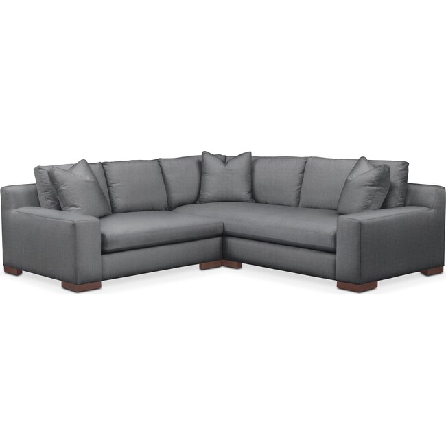 Living Room Furniture - Ethan Comfort 2-Piece Small Sectional with Left-Facing Loveseat - Depalma Charcoal