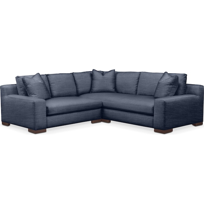 Living Room Furniture - Ethan Comfort 2-Piece Small Sectional with Left-Facing Loveseat - Curious Eclipse