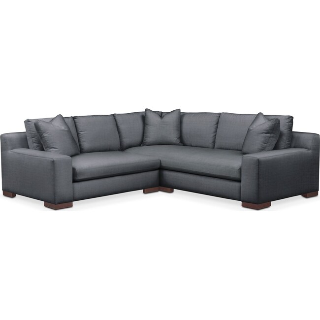 Living Room Furniture - Ethan Cumulus 2-Piece Small Sectional with Left-Facing Loveseat - Millford II Charcoal