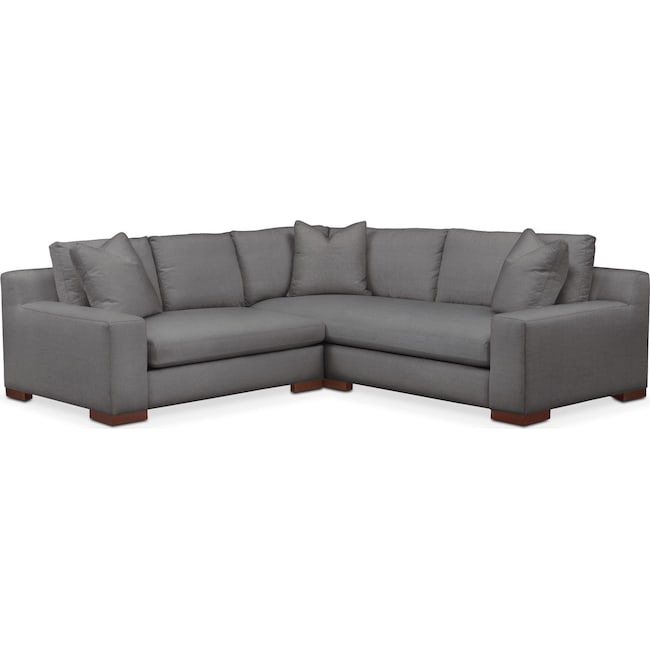 Living Room Furniture - Ethan Cumulus 2-Piece Small Sectional with Left-Facing Loveseat - Hugo Graphite