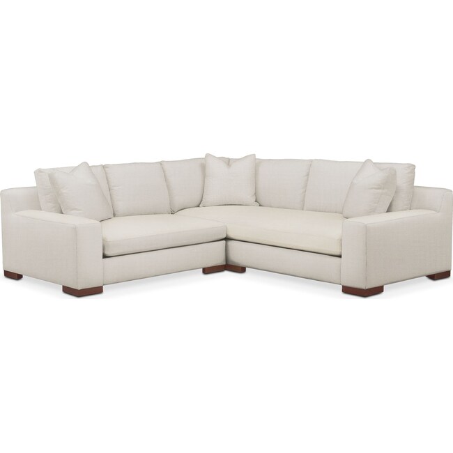 Living Room Furniture - Ethan Comfort 2-Piece Small Sectional with Left-Facing Loveseat - Anders Ivory