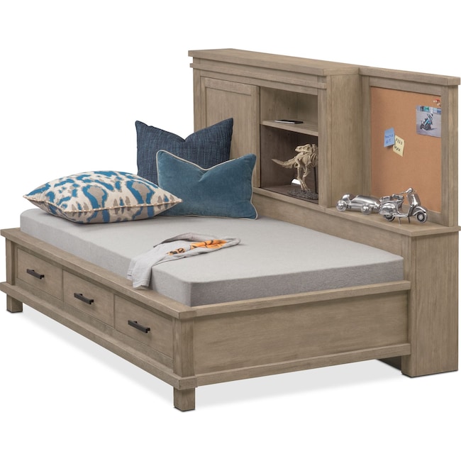 bed twin lounge storage tribeca furniture youth value beds gray bedroom