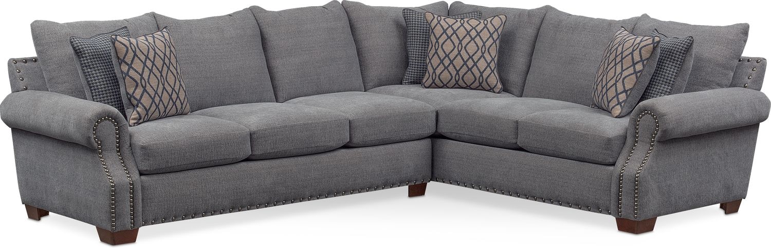 Bolton 2-Piece Sectional with Left-Facing Sofa - Gray | Value City