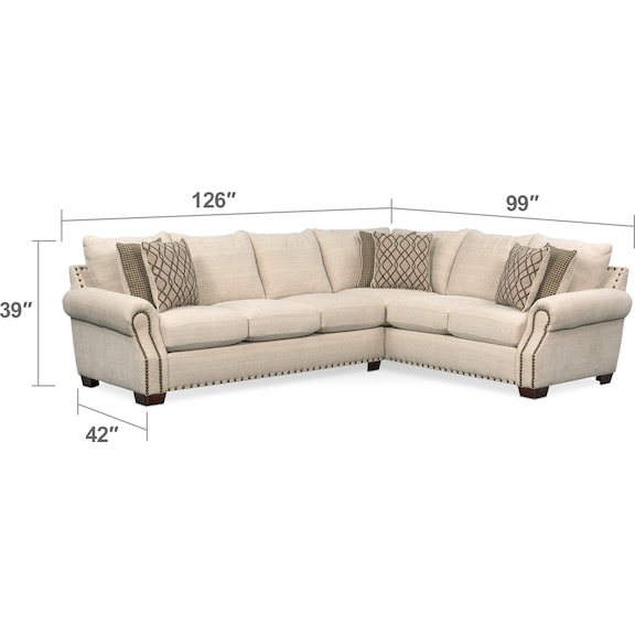 Living Room Furniture - Bolton 2-Piece Sectional with Left-Facing Sofa