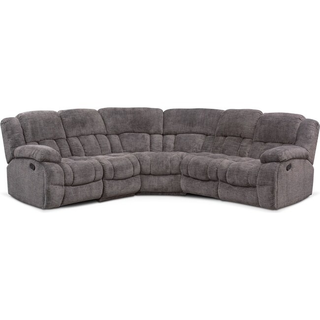 Living Room Furniture - Turbo 5-Piece Manual Reclining Sectional with 3 Reclining Seats