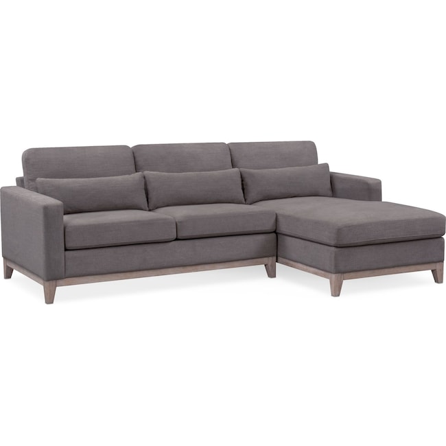 Living Room Furniture - Crosby 2-Piece Sectional with Chaise