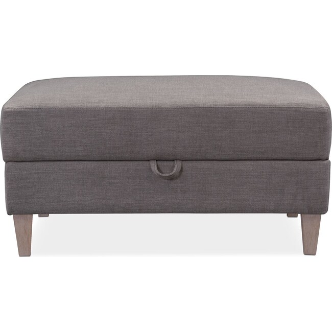 crosby storage ottoman - gray | value city furniture and mattresses
