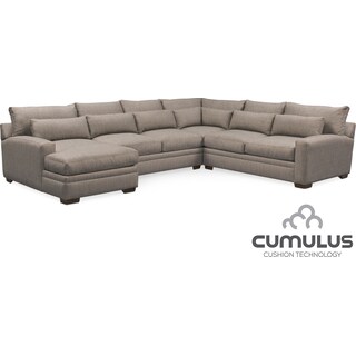 Sectional Sofas Value City Furniture And Winston Ulus 4 Piece Sectional With Left Facing Chaise Gray