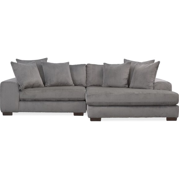 Lounge 2-Piece Sectional with Right-Facing Chaise - Gray | Value City