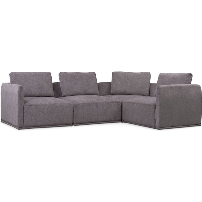 Living Room Furniture - Rio 4-Piece Sectional - Gray