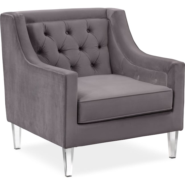 Chloe Chair - Gunmetal | Value City Furniture and Mattresses