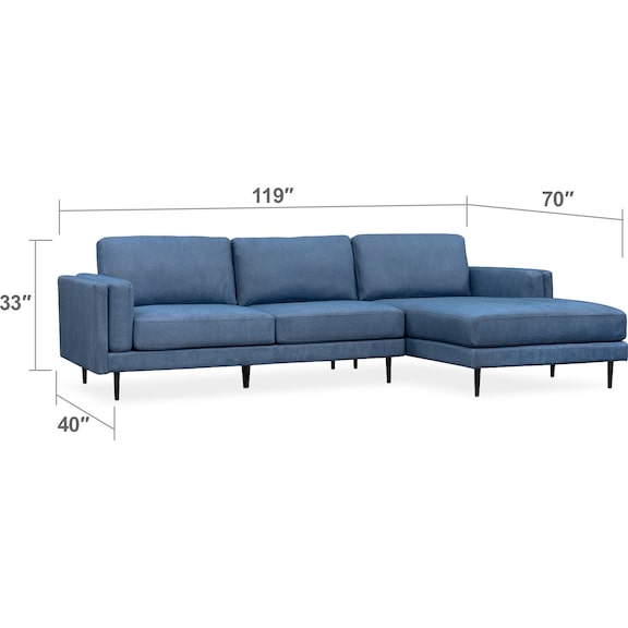 Living Room Furniture - West End 2-Piece Sectional and Accent Chair Set