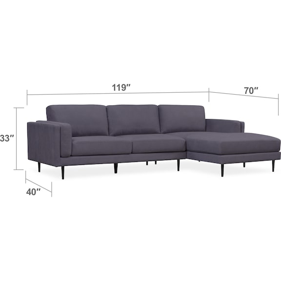 Living Room Furniture - West End 2-Piece Sectional and Accent Chair