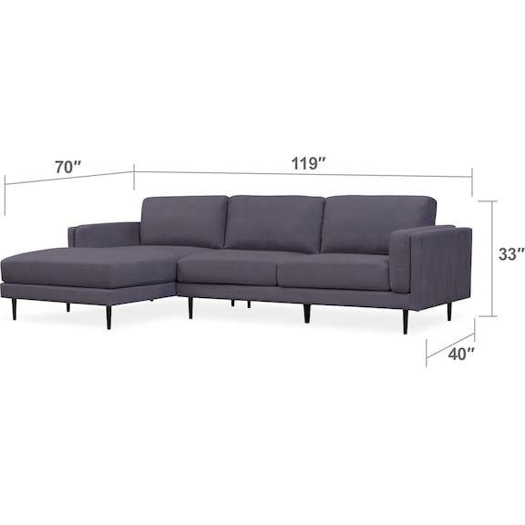Living Room Furniture - West End 2-Piece Sectional and Accent Chair