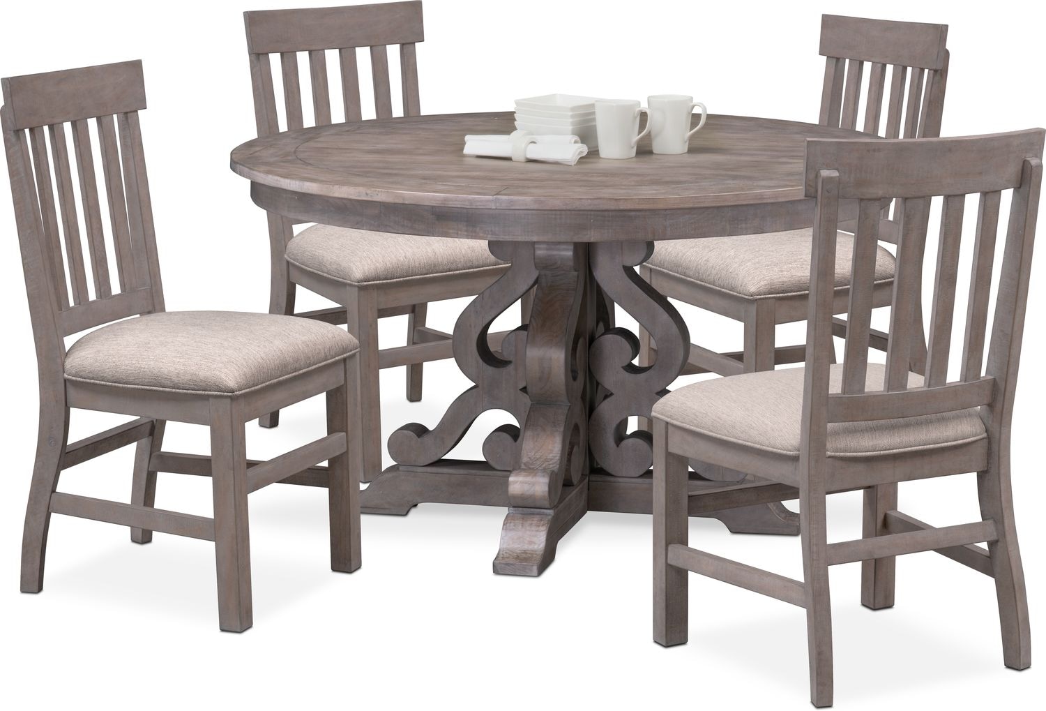 Charthouse Round Dining Table And 4 Side Chairs Value City
