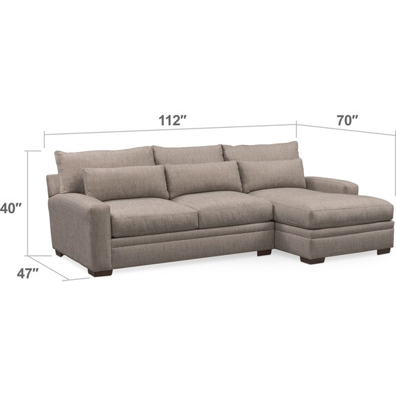 Living Room Furniture - Winston 2-Piece Sectional with Chaise