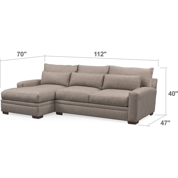 Living Room Furniture - Winston 2-Piece Sectional with Chaise