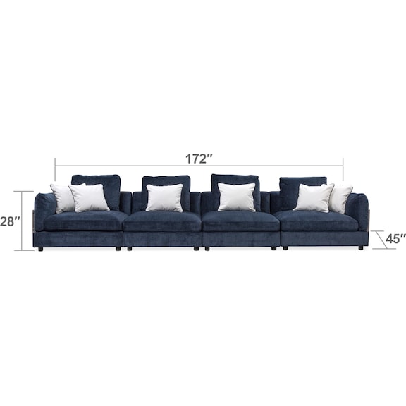 Living Room Furniture - Lavo 4-Piece Sectional - Ink