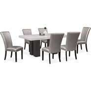 Artemis Dining Table and 6 Upholstered Side Chairs