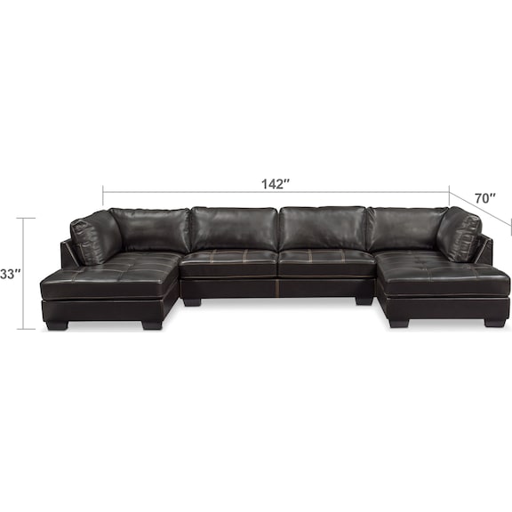 Living Room Furniture - Santana 3-Piece Sectional