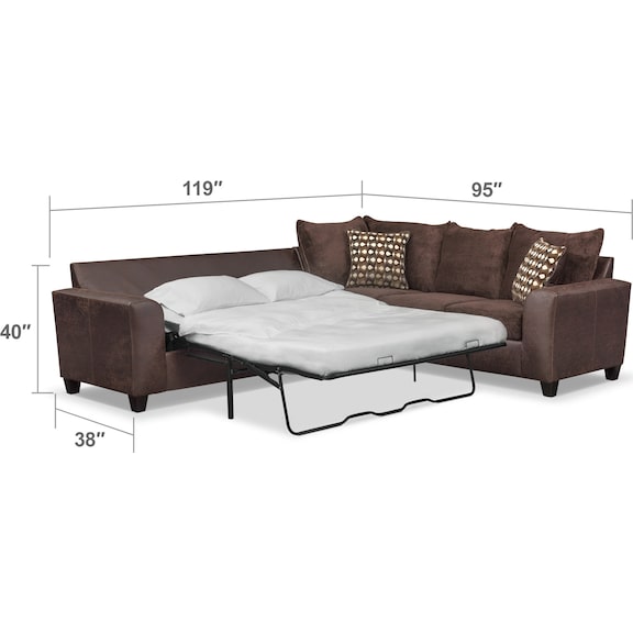 Living Room Furniture - Brando 3-Piece Sleeper Sectional and Swivel Chair Set
