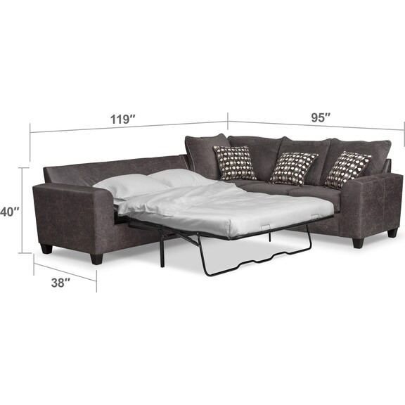 Living Room Furniture - Brando 3-Piece Sleeper Sectional