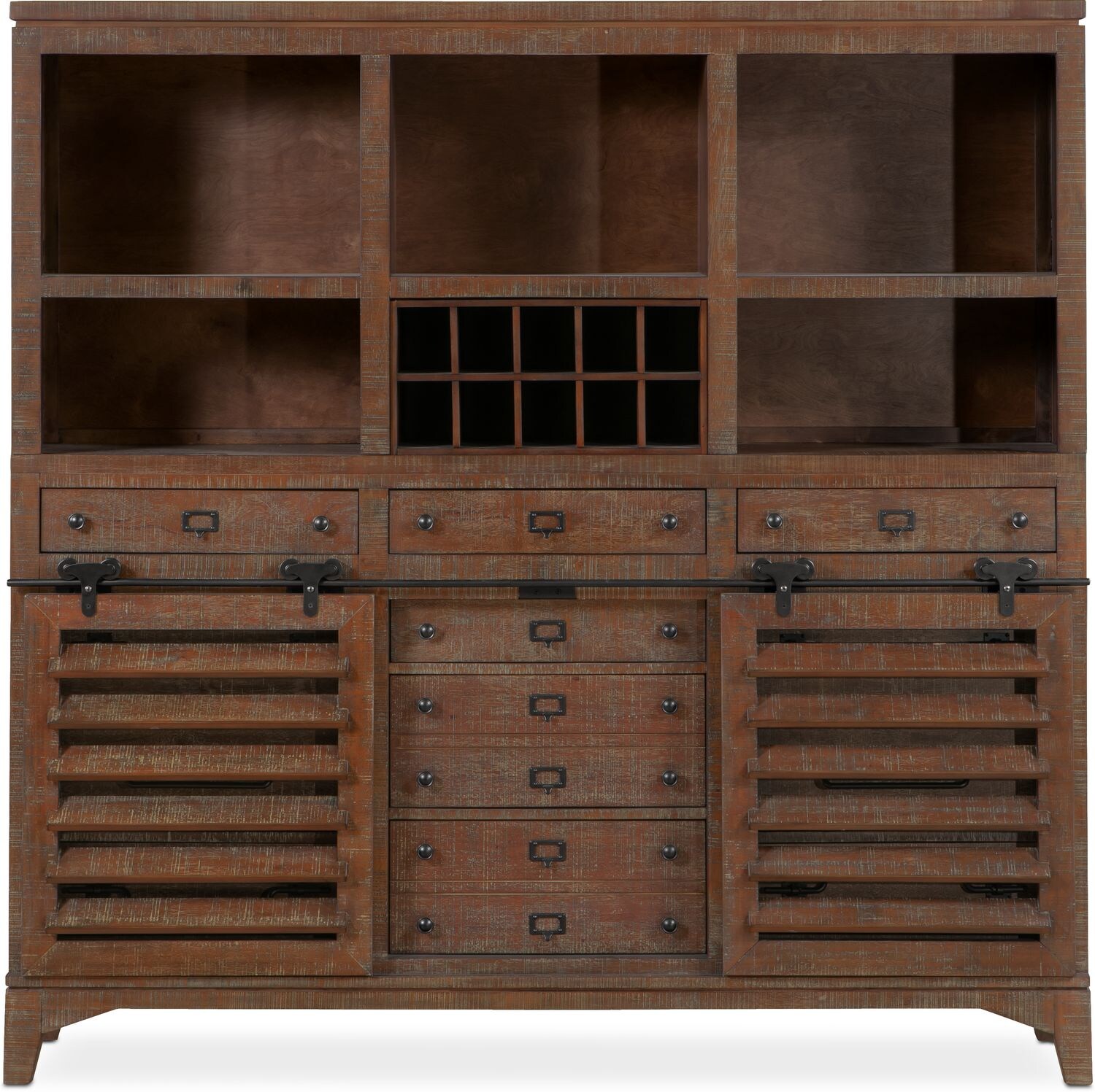 Gristmill Buffet and Hutch Cocoa Value City Furniture and Mattresses