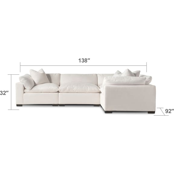 Living Room Furniture - Plush 4-Piece Sectional