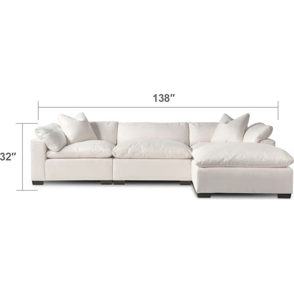 Living Room Furniture - Plush 3-Piece Sofa and Ottoman