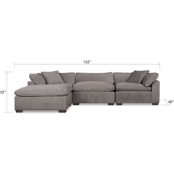 Living Room Furniture - Plush 3-Piece Sofa and Ottoman
