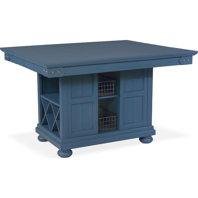 New Haven Kitchen Island Blue Value City Furniture and Mattresses
