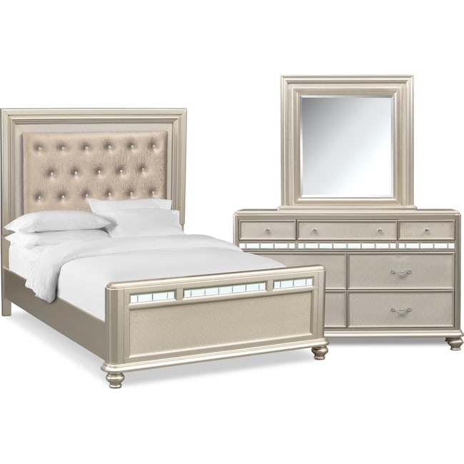 Sabrina 5 Piece Queen Bedroom Set With Dresser And Mirror Value