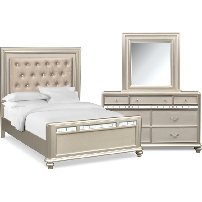 Sabrina Bedroom Set With Dresser And Mirror Free Queen Bed