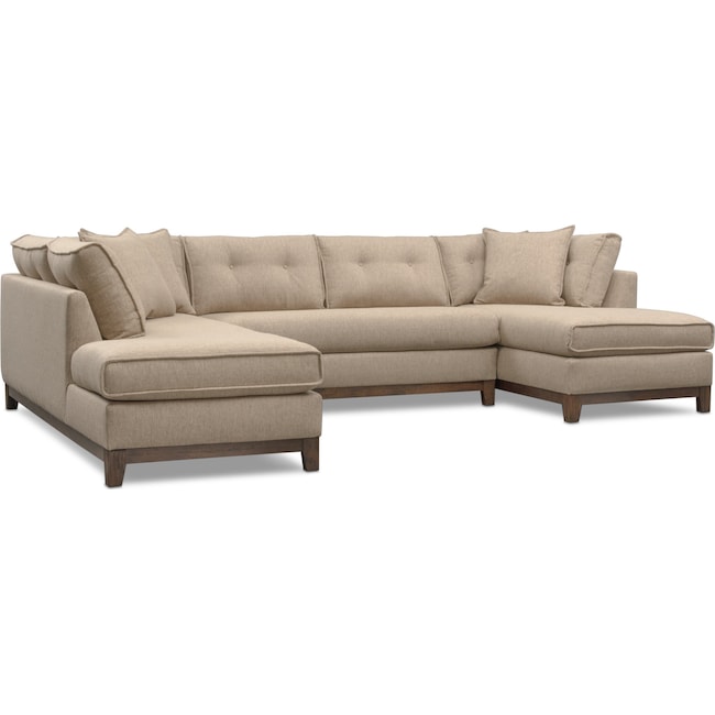 Living Room Furniture - Eastwood 3-Piece Left-Facing Sectional - Beige