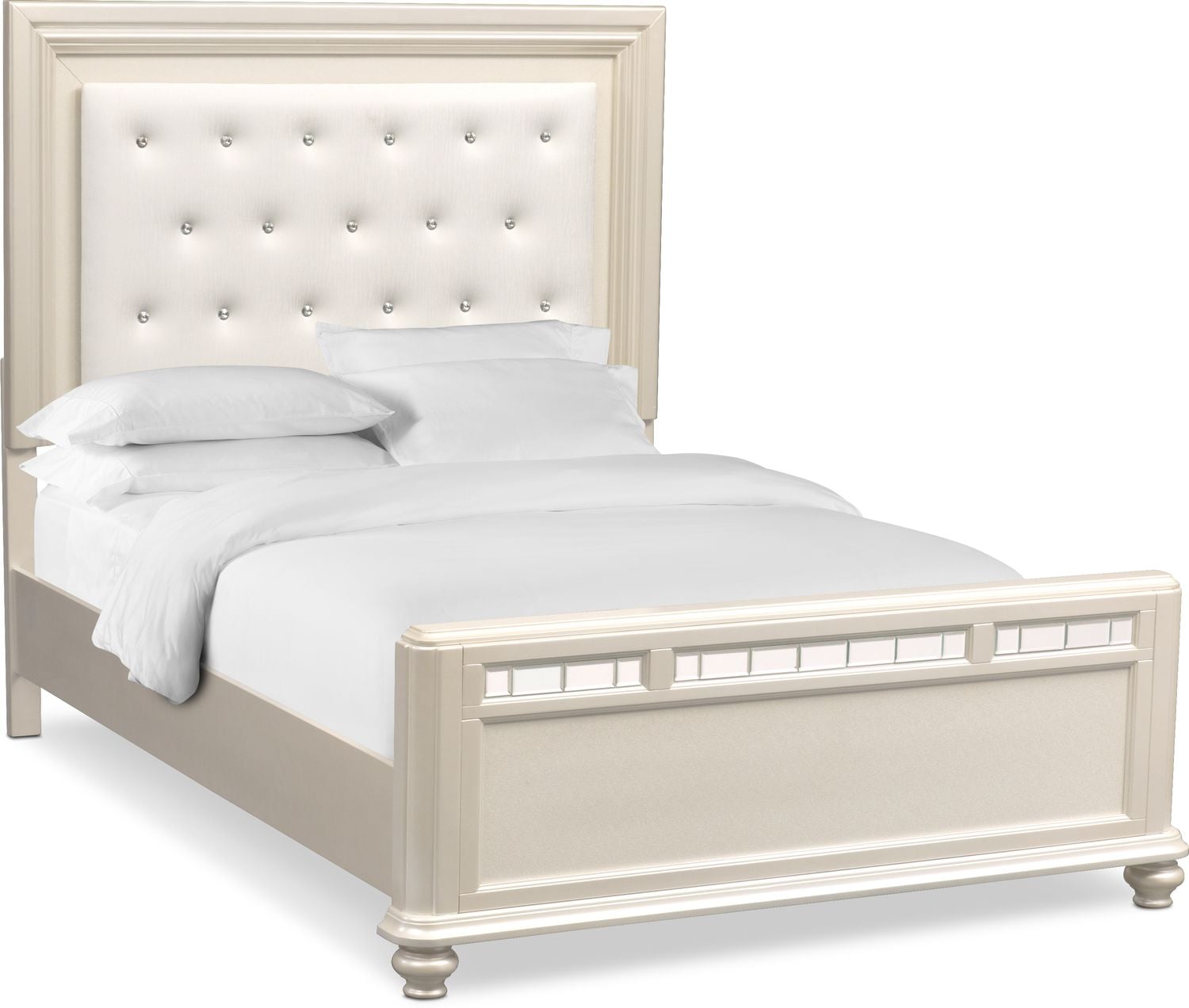 Sabrina 6 Piece King Bedroom Set Pearl