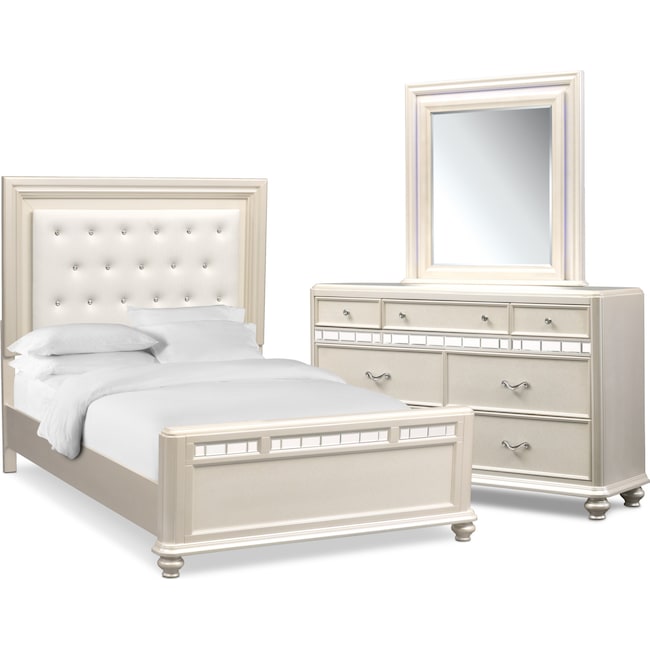 sabrina 5-piece king bedroom set - pearl | value city furniture and