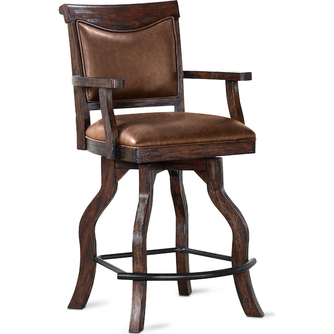 Dining Room Furniture - Sheffield Counter-Height Upholstered Stool - Walnut