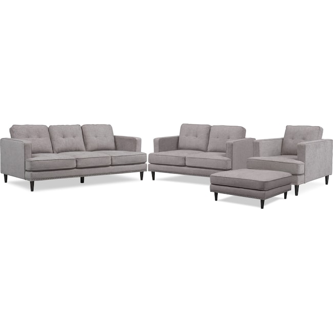 Living Room Furniture - Parker Sofa, Loveseat, Chair and Ottoman
