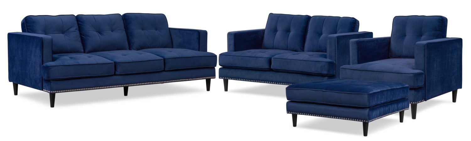 Parker Sofa Loveseat Chair And Ottoman Set