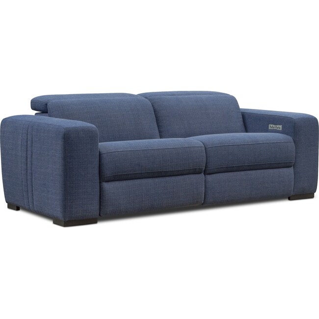 Living Room Furniture - Tino 2-Piece Dual Power Reclining Sofa - Navy